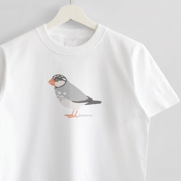 Tシャツ（Simple / 文鳥 / 桜） 1枚目の画像
