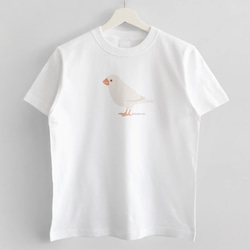 Tシャツ（Simple / 文鳥 / 白） 2枚目の画像