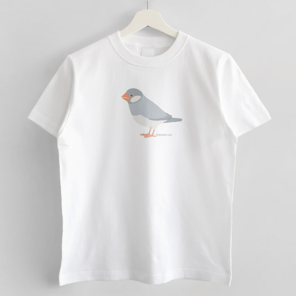 Tシャツ（Simple / 文鳥 / シルバー） 2枚目の画像