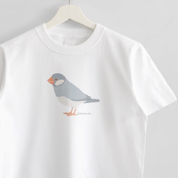 Tシャツ（Simple / 文鳥 / シルバー） 1枚目の画像
