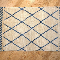 享受四個季節的全季節地毯 有機地毯 Gazeni Gabbeh 90x59cm 米色藍色 第3張的照片