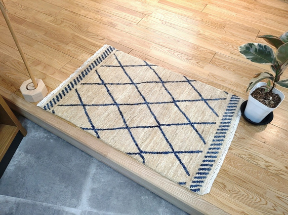 夏祭り50％OFF】通年18℃ オールシーズン手織りラグ ガゼニギャッベ