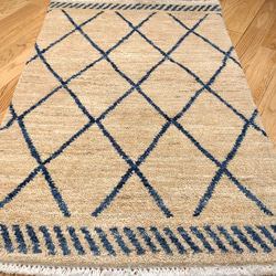 享受四個季節的全季節地毯 有機地毯 Gazeni Gabbeh 90x59cm 米色藍色 第4張的照片