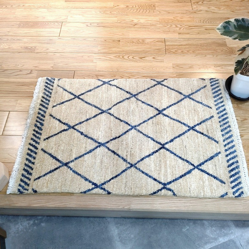 夏祭り50％OFF】通年18℃ オールシーズン手織りラグ ガゼニギャッベ