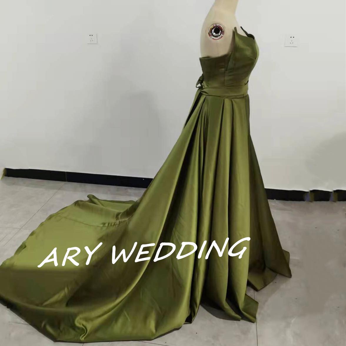 エレガント ベアトップ  パーティードレス グリーン  カーキ 前撮り カラードレス 2次会 謝恩会