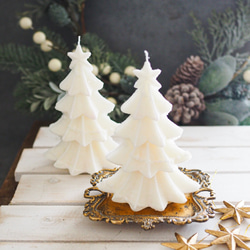 クリスマスツリーキャンドル 【Natural White】　＜ホワイトムスクの香り＞　クリスマスギフトにも！ 3枚目の画像