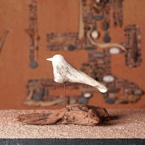 ハンドメイド クマと小鳥の流木オブジェ ハンドメイド クマと小鳥の流木オブジェ Z00246 流木 オブジェ