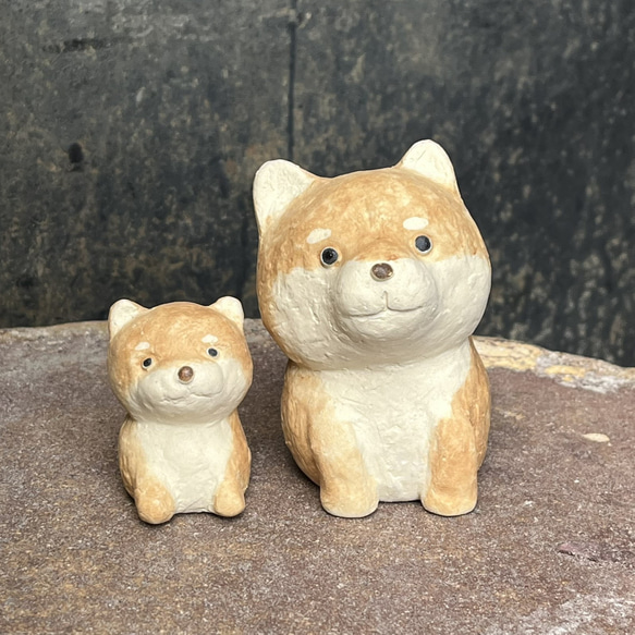 柴犬　(赤）　O-408-1　　陶製　/Shiba Inu/柴犬/Hund 7枚目の画像