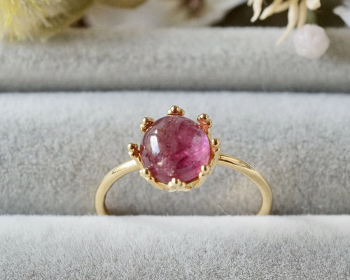 セール☆ピンクトルマリン１.２０ｃｔデザインリング（指輪） リング 指輪 ピンクトルマリン ダイヤモンド ゴールド K10