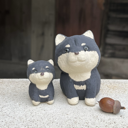 柴犬 (黒） O-408-2 陶製 /Shiba Inu/柴犬 おもちゃ・ペット小物