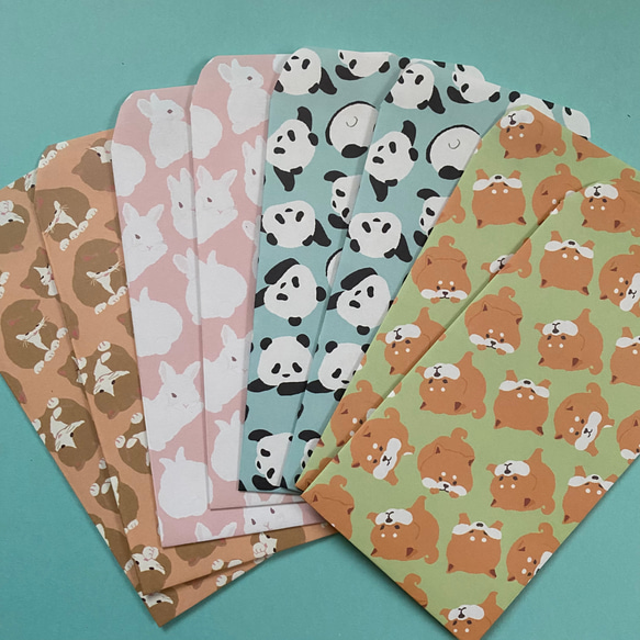 ぽち袋4枚】ふわふわのデザインペーパーで作った大人な雰囲気