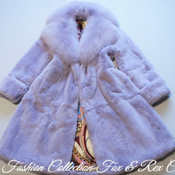 さらっと一枚羽織るだけで一気にランクアップ☆冬のラベンダーフォックスファー×レッキス毛皮コート リアルファーコート 2枚目の画像
