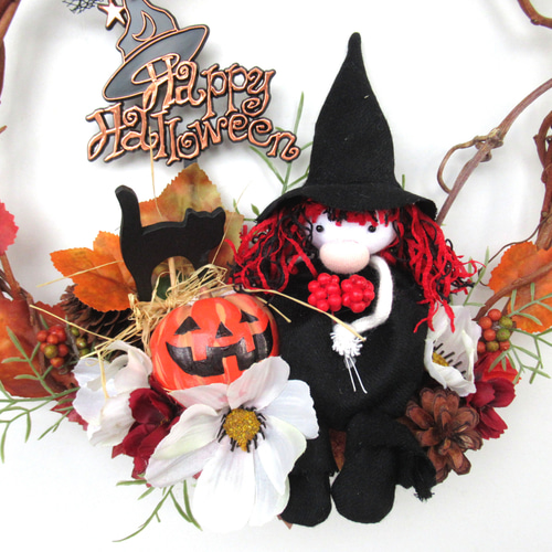 ハロウィンリース飾り 大23-21 リース kisetukazari2 通販 16672843