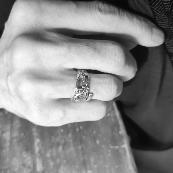推薦您的第一枚戒指，帶有日本幸運符圖案“松樹”的古董銀勺重製戒指_0830 第11張的照片