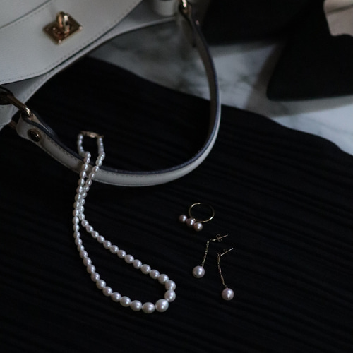 淡水真珠　ジュエリーバッグ ヴィンテージ  パーティー　フォーマル　未使用 真珠 ネックレス パールネックレス パーティー 淡水パール真珠 パール