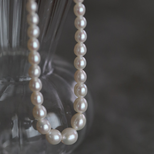 グラデーションパールネックレス 淡水真珠 ゴールド 14kgf セレモニー