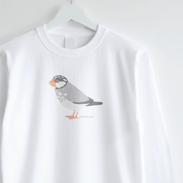 長袖Tシャツ（Simple / 文鳥 / 桜） 1枚目の画像