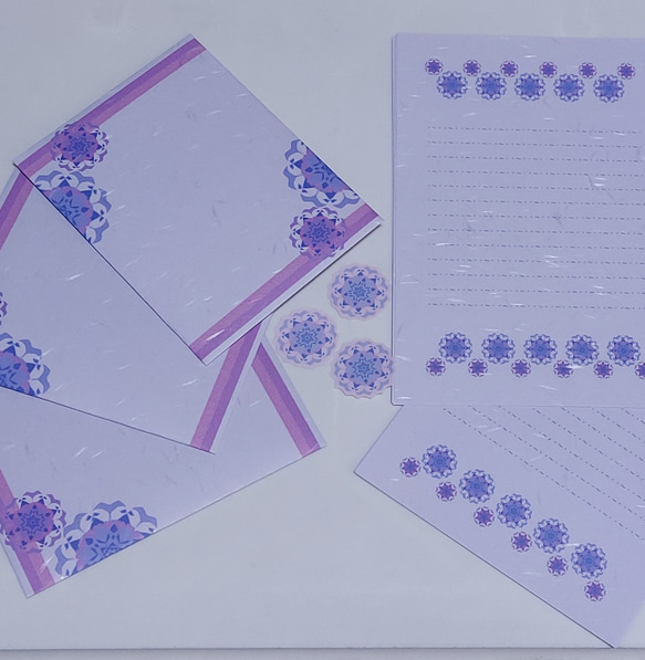 紫系３６【和紙】～レターセット１点＋便箋追加～ 2枚目の画像