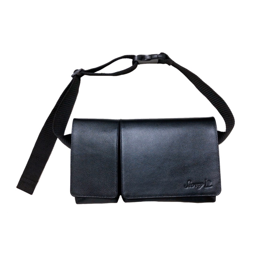 270gの超軽量！Body&Hipbag（ナイロン×牛革コンビ）ネイビー