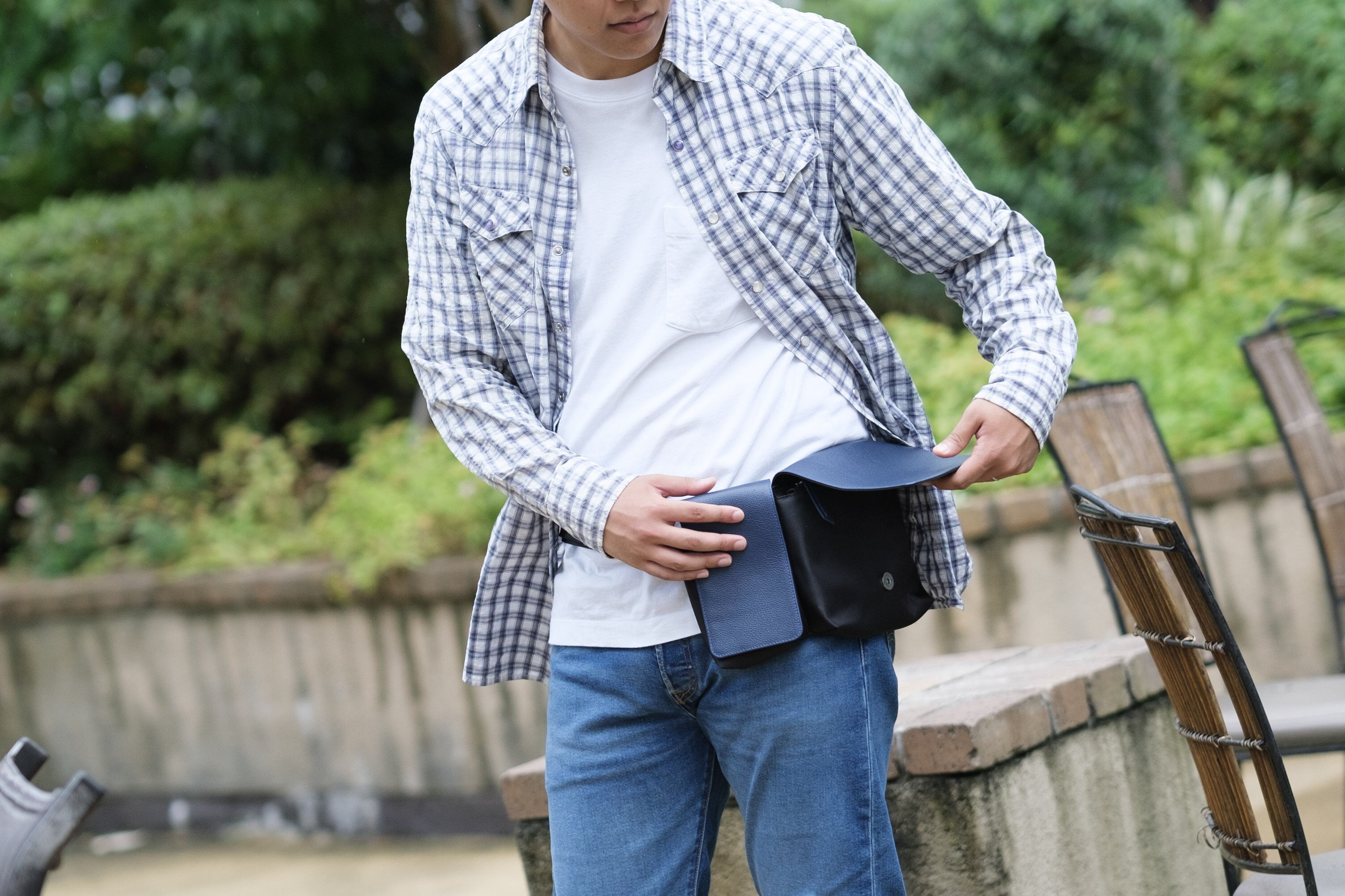 270gの超軽量！Body&Hipbag（ナイロン×牛革コンビ）レッド