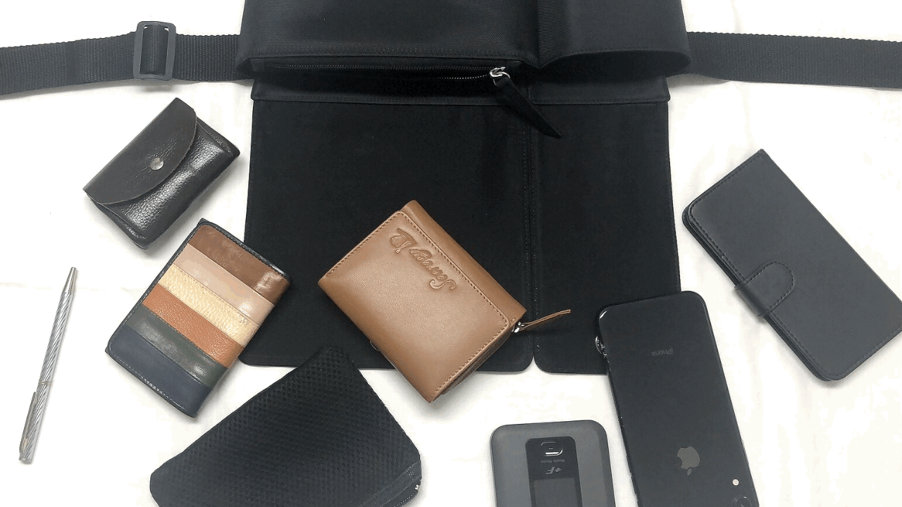 270gの超軽量！Body&Hipbag（ナイロン×牛革コンビ）レッド