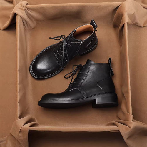 柔らかく歩きやすいレースアップブーツ！チェルシーブーツ レディース