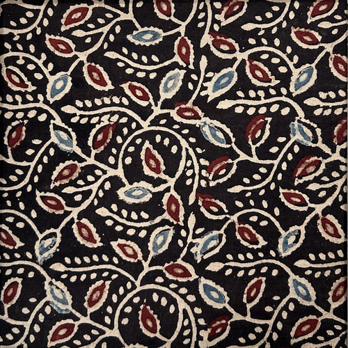 50cm単位 インド天然染めブロックプリント アジュラクプリント 木版