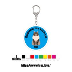 全9色 名前入り メインクーン アクリル 迷子札 ネームタグ キーホルダー 1枚目の画像