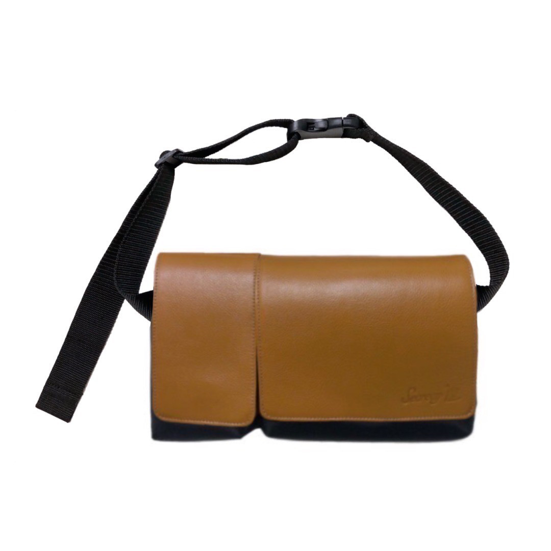 手ぶらで快適！270gの超軽量！Body&Hipbag（ナイロン×牛革コンビ）キャメル 10,439円