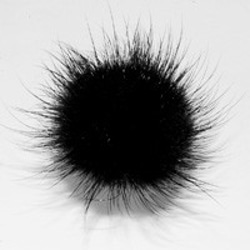 ミンクファー パーツ 約２５ｍｍ 黒 ブラック 半球状 糸もカンもついておりません 1枚目の画像