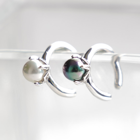 <Herz> Pearl Earcuff -White-/ SV925 ≪送料無料≫ 3枚目の画像