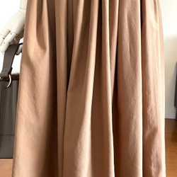 【完成品】5号 ロングギャザースカート(ピンクベージュ　7４.5cm丈） 9枚目の画像