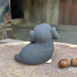 ミニチュアダックスフンド　(ブラックタン）　O-412-2　　陶製　/Miniature Dachshund/迷你臘腸犬 3枚目の画像