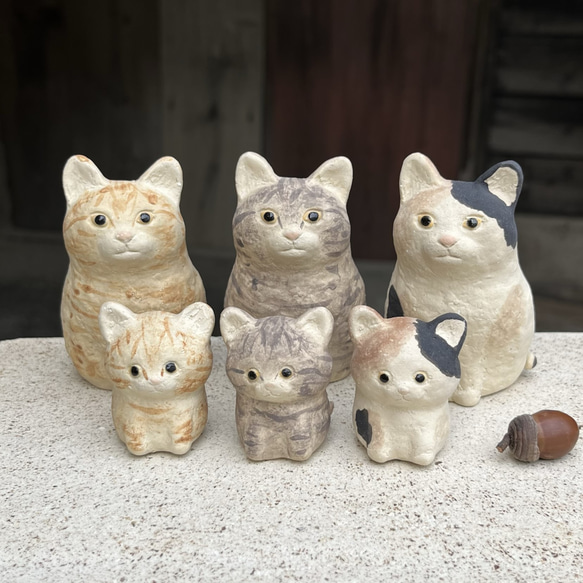 坐貓（茶虎斑）O-414-1 陶瓷/cat/cat 第9張的照片
