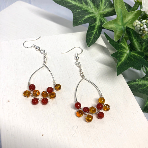 ハンドメイド天然石ピアス3点セット美品✨作家