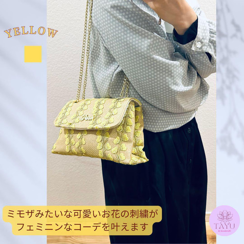 Posh】花刺繡の可愛い2WAYショルダーバッグ ゴールデンシャワー