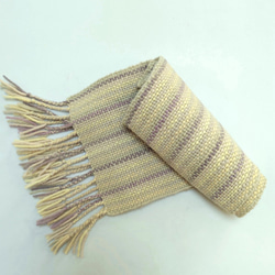草木染毛糸の手織りマフラー　Ｍ-146 5枚目の画像