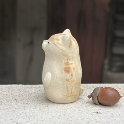 ネコ之介（茶トラ）O-421-1　陶製　/cat/貓 4枚目の画像