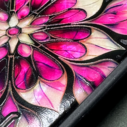 天然貝殼 iPhone 15 相容於所有型號手機殼名稱雕刻彩色玻璃花卉藝術防震 031B 第10張的照片