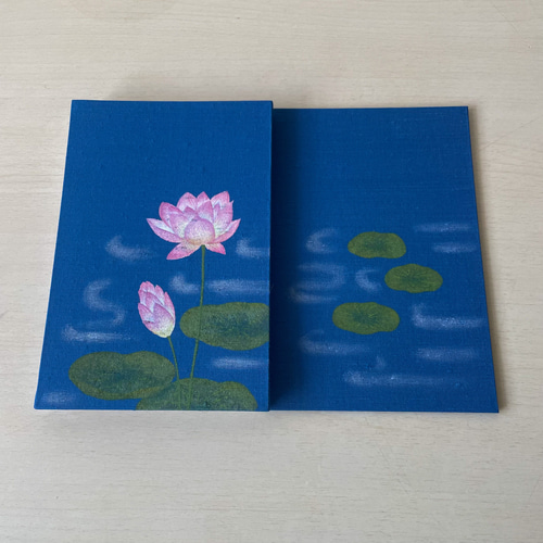 オーダー専用ページ】手描き一点物 蓮の花と水面/御朱印帳