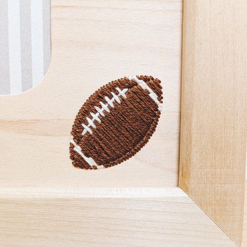 ラグビーの木刺繍フォトフレーム ラグビーボール フォトフレーム・写真