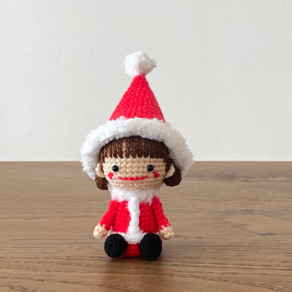 クリスマス あみぐるみ 白くま サンタ服 クリスマス あみぐるみ 白くま