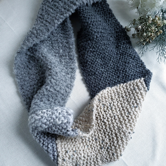 棒針編み スヌード ソフト 軽い グラデーション アルパカ混