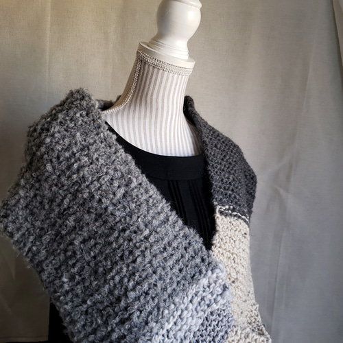 棒針編み スヌード ソフト 軽い グラデーション アルパカ混