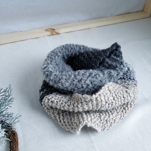 スヌード アルパカウール毛糸 棒針編み 棒針編み スヌード ソフト 軽い グラデーション アルパカ混