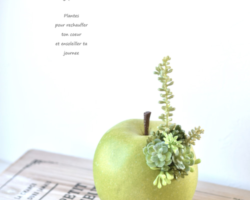 再販 人気 青りんご メモスタンド▫️フェイクグリーン・フェイク多肉植物 アレンジ 再販 人気 青りんご メモスタンド▫️フェイクグリーン・フェイク多肉