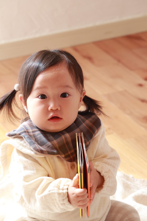 【 ぽこぽこガーゼcloud bib 】もくもくスタイ　　　　　花びらスタイ 10枚目の画像