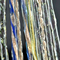 キラキラ新色！モッティの細密なガラス棒、ガラスレース棒（11377-467） ダイクロ＆アベンチュリンゴールド入り 4枚目の画像