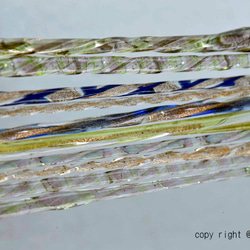 キラキラ新色！モッティの細密なガラス棒、ガラスレース棒（11377-467） ダイクロ＆アベンチュリンゴールド入り 5枚目の画像