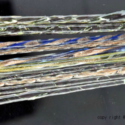 キラキラ新色！モッティの細密なガラス棒、ガラスレース棒（11377-467） ダイクロ＆アベンチュリンゴールド入り 3枚目の画像